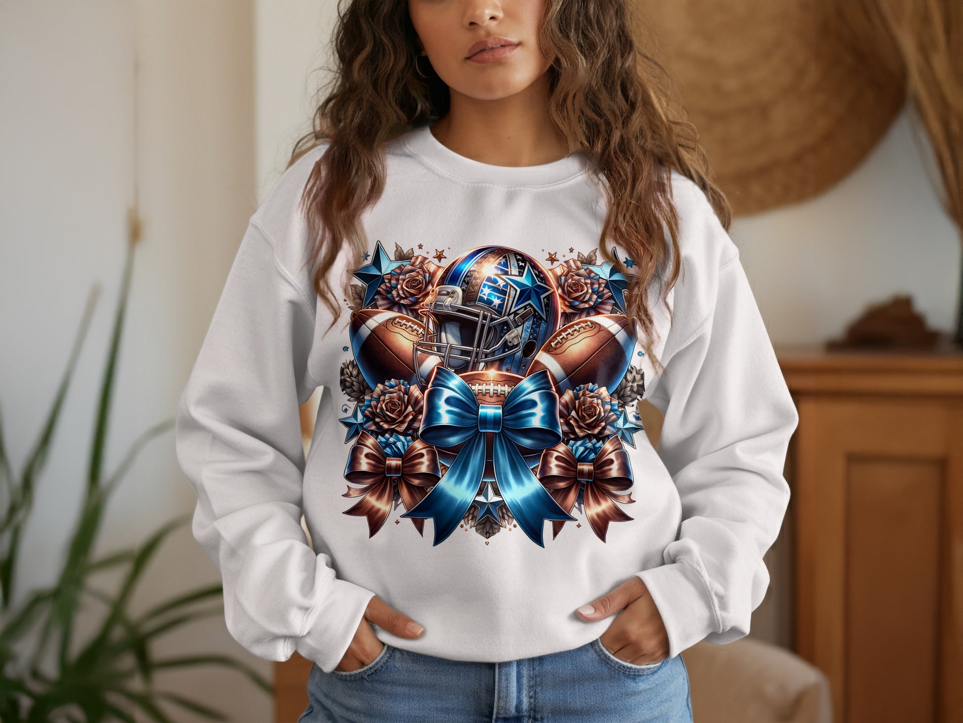 Stunning Football Helmet Design On Sweatshirt product type