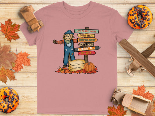 Fall Themed Scarecrow Signs Graphic T-shirt product type