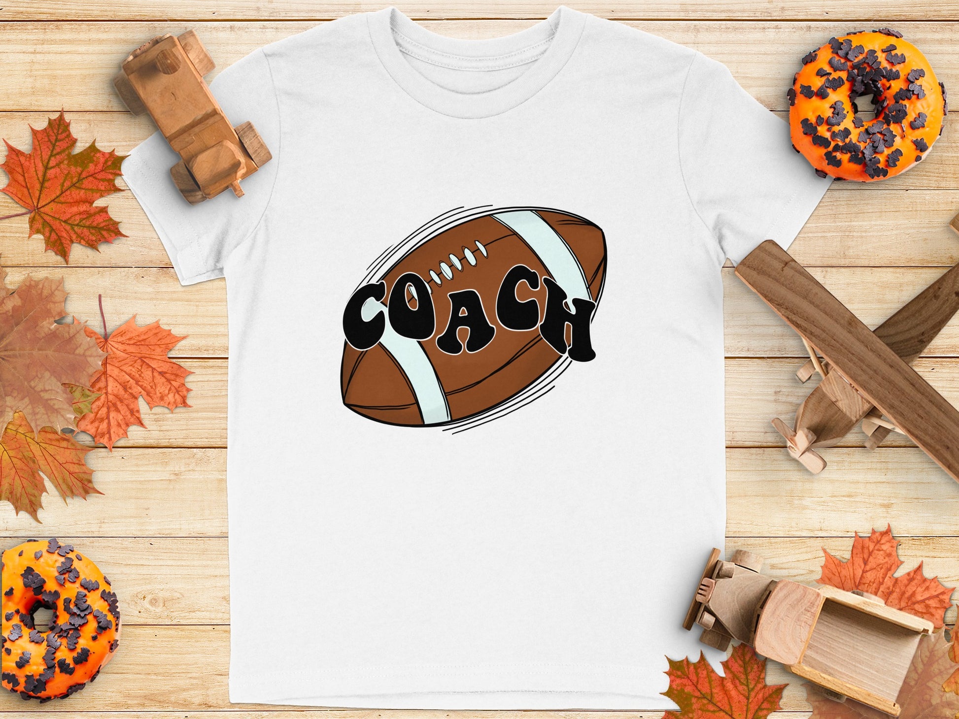 Coach Football Themed Graphic Tee Shirt product type