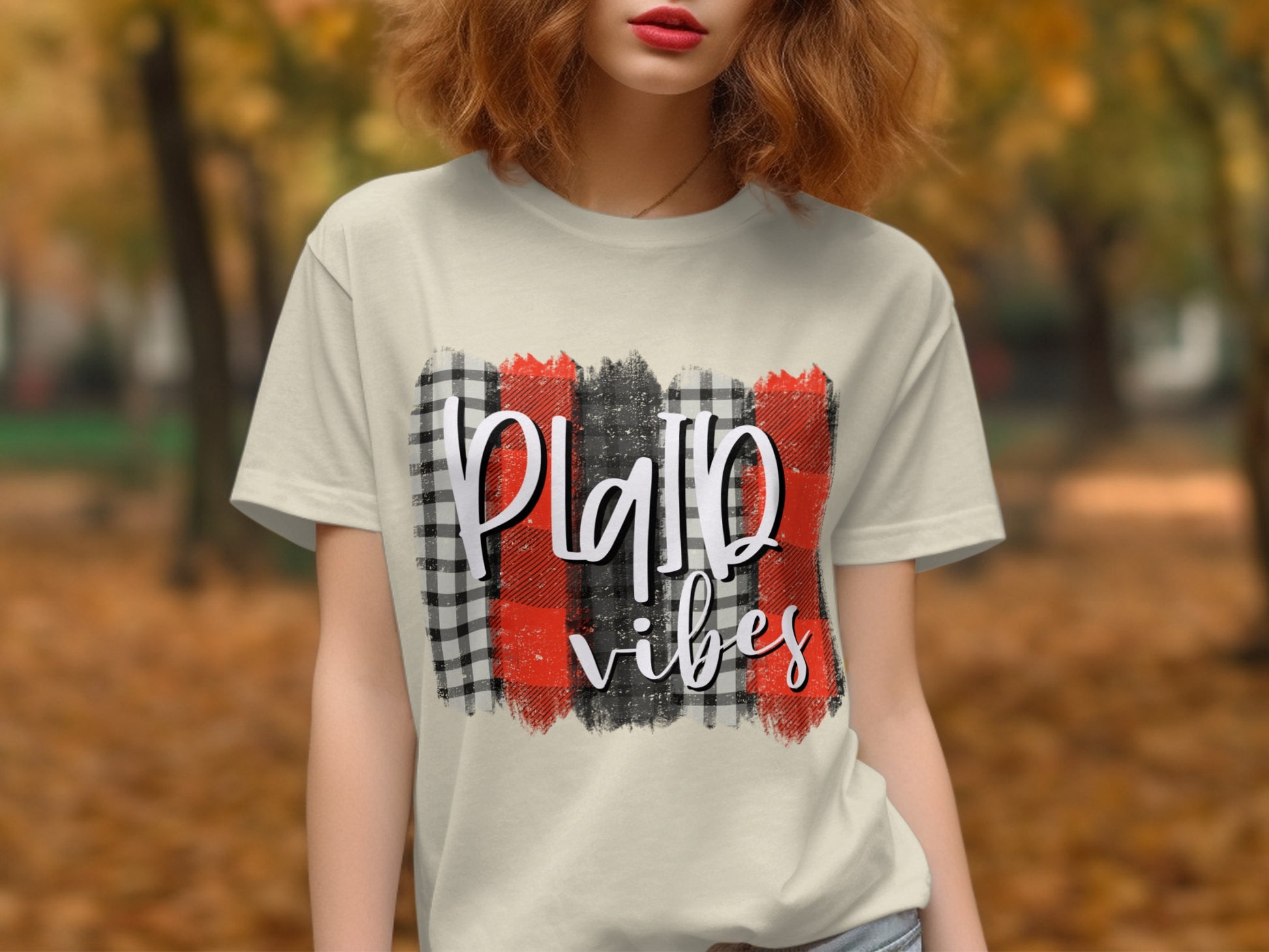 Plaid Vibes Graphic Style Autumn Look T-Shirt product