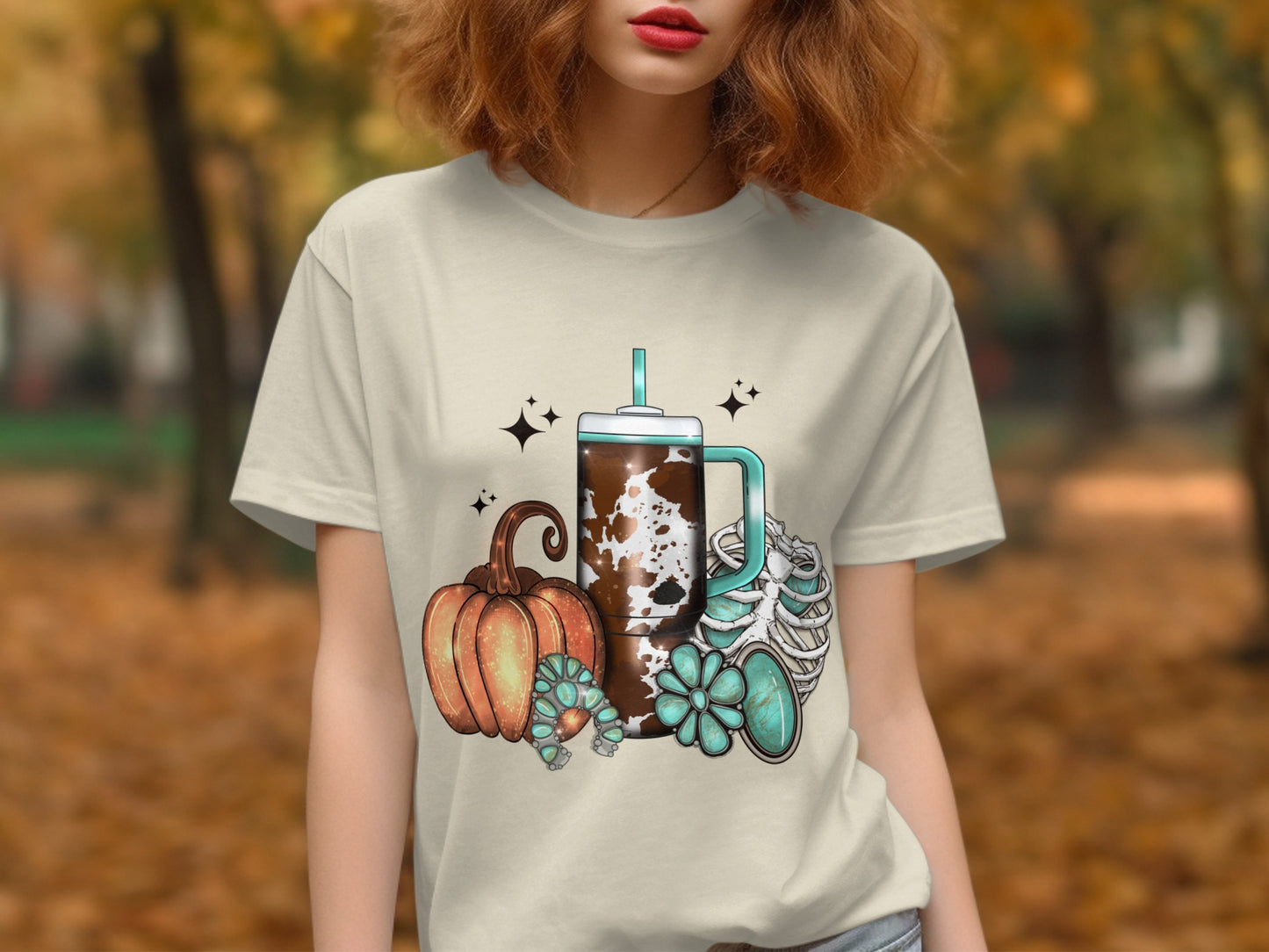 Autumn Coffee Mug and Pumpkin Themed Shirt product type