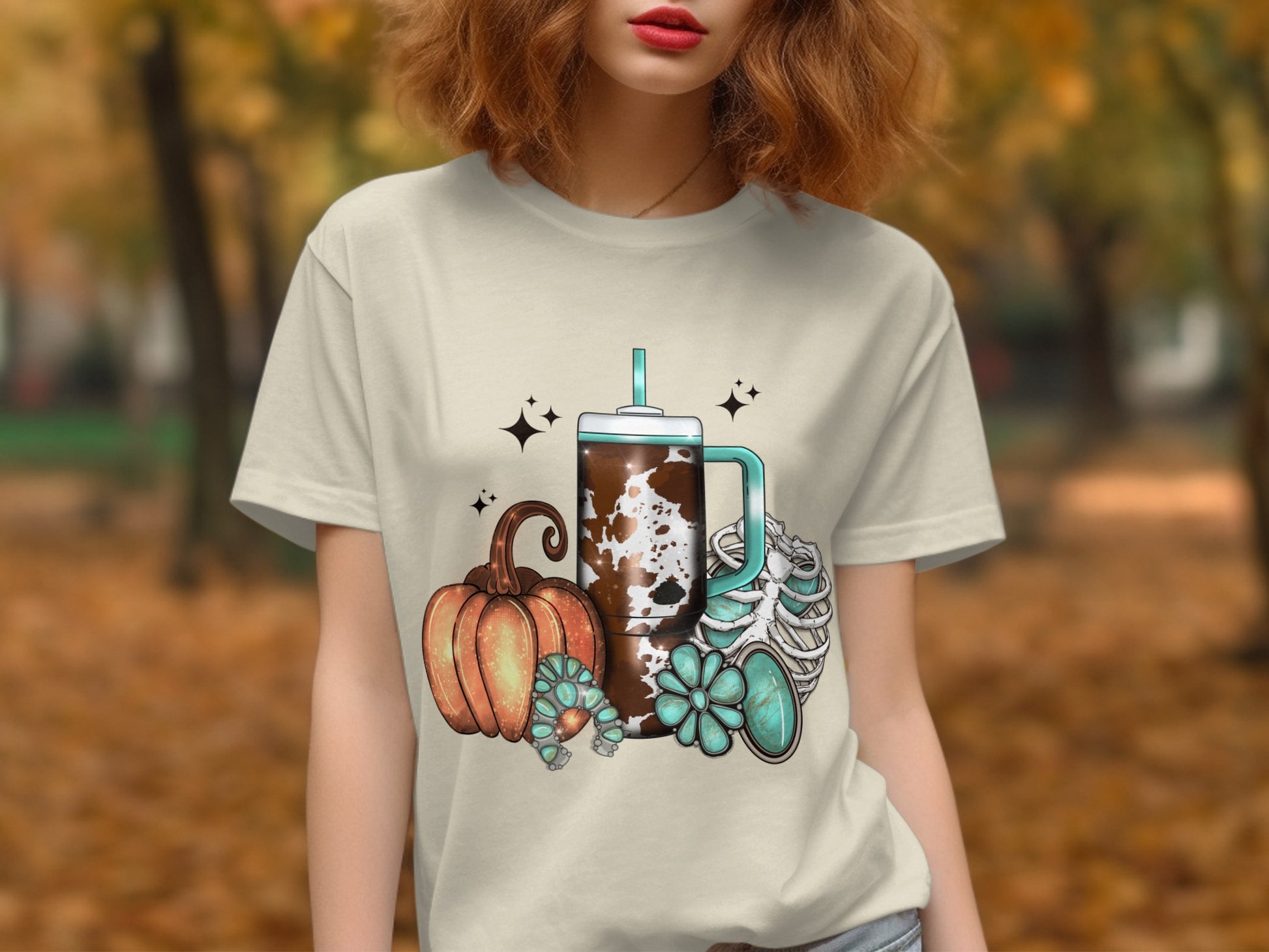 Autumn Coffee Mug and Pumpkin Themed Shirt product type