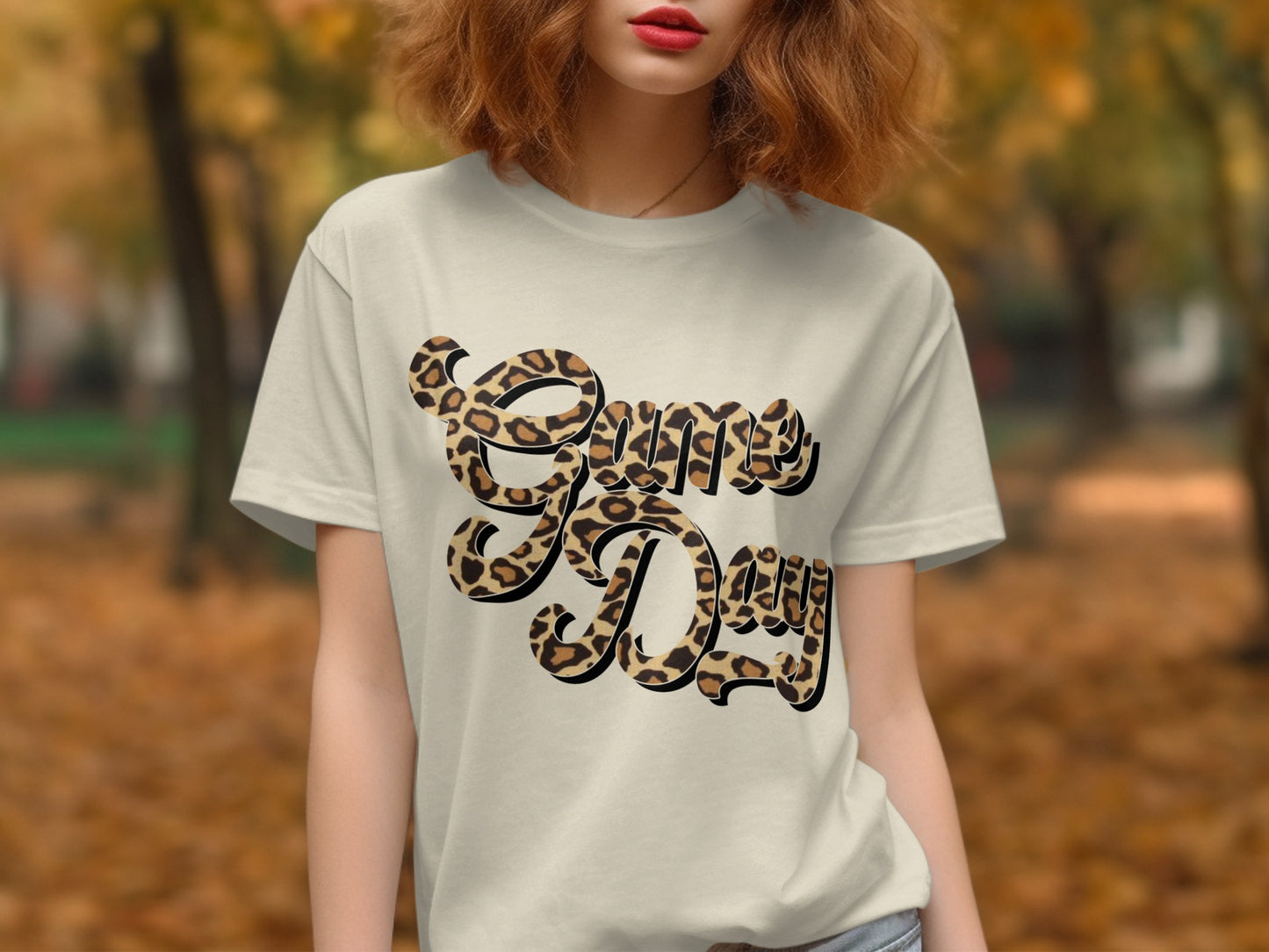 Chic Leopard Print Game Day T-shirt for Fashion Lovers