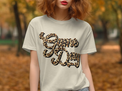 Chic Leopard Print Game Day T-shirt for Fashion Lovers
