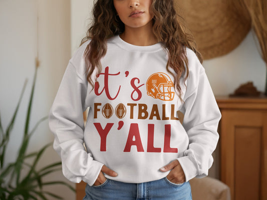 It's Football Y'all White Graphic Sweatshirt product