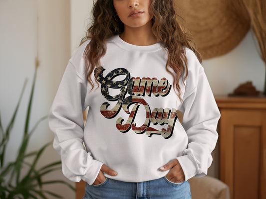 American Flag Game Day Sweatshirt product
