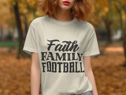 Faith Family Football Trendy Graphic T-shirt product type