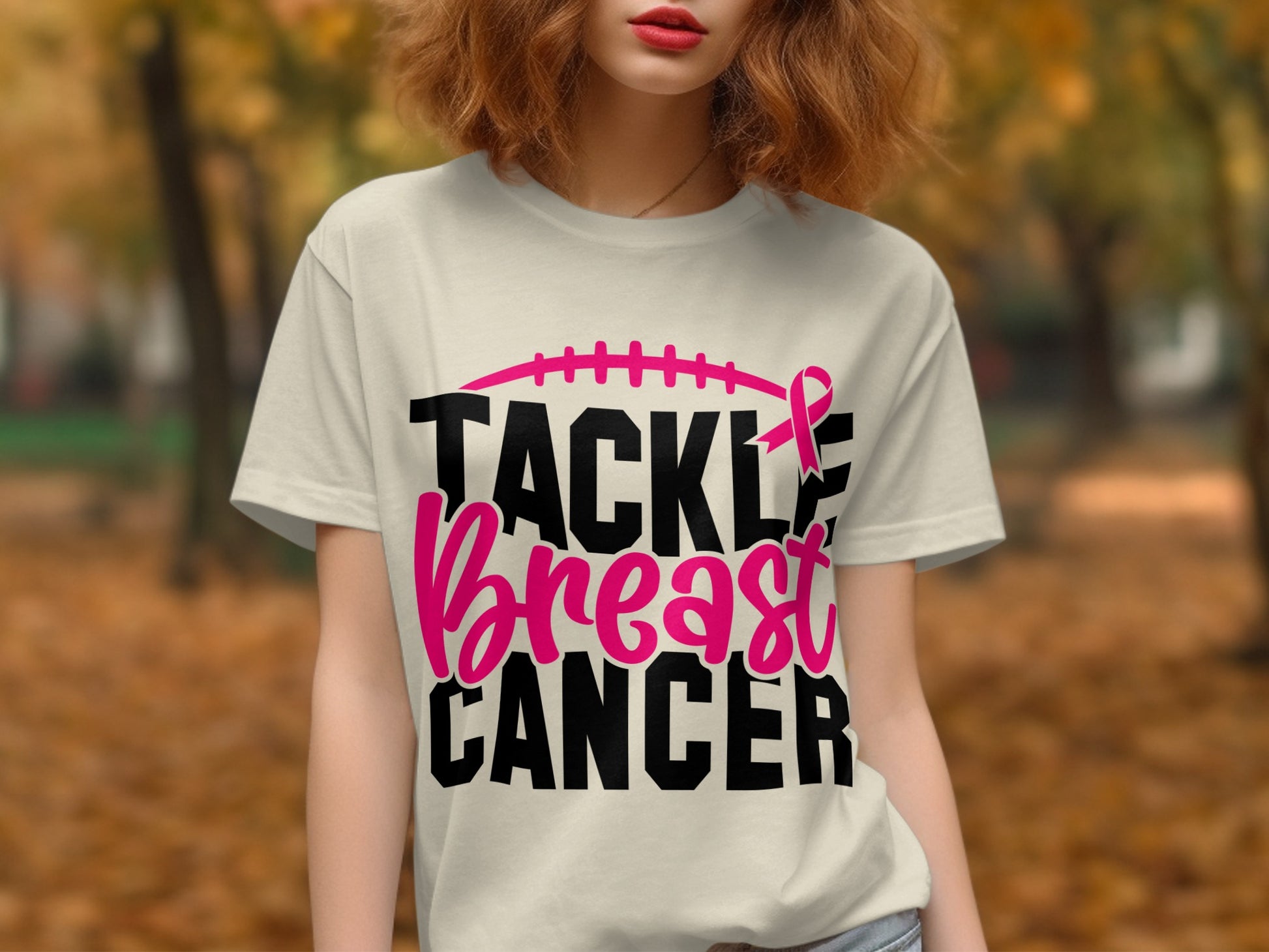 Tackle Breast Cancer Awareness Graphic T-shirt product