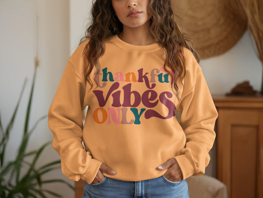 Thankful Vibes Only Graphic Long Sleeve Shirt product type