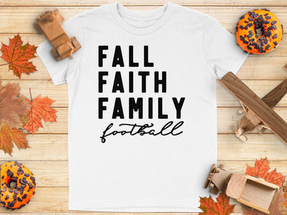 Fall Faith Family Football Graphic T-Shirt product type