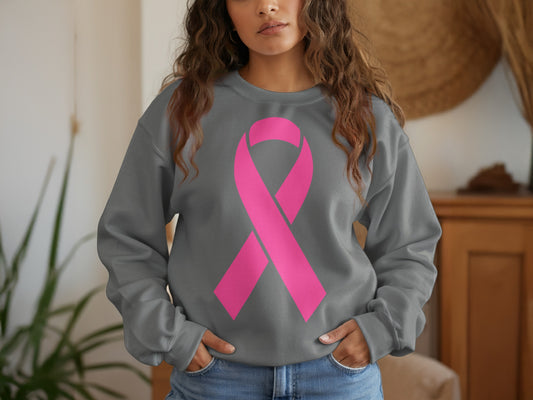 Pink Ribbon Awareness Graphic Gray Clothing product