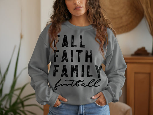 Fall Faith Family Football Sweatshirt product