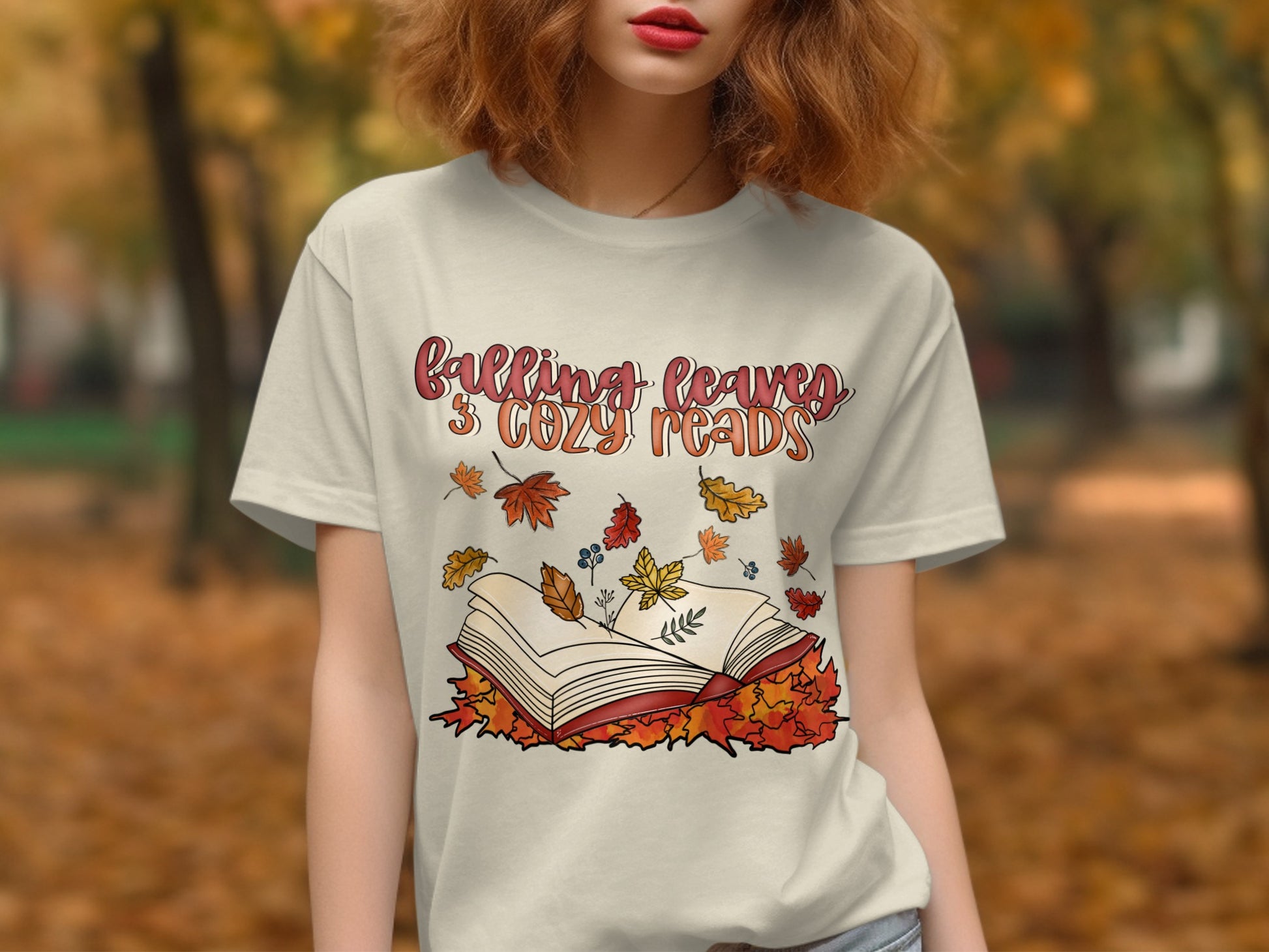 Falling Leaves and Cozy Reads Graphic T-Shirt product type
