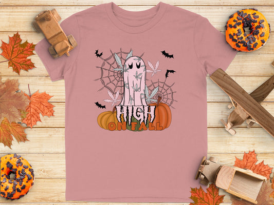 High On Fall Ghost and Spiders Graphic T-Shirt product type