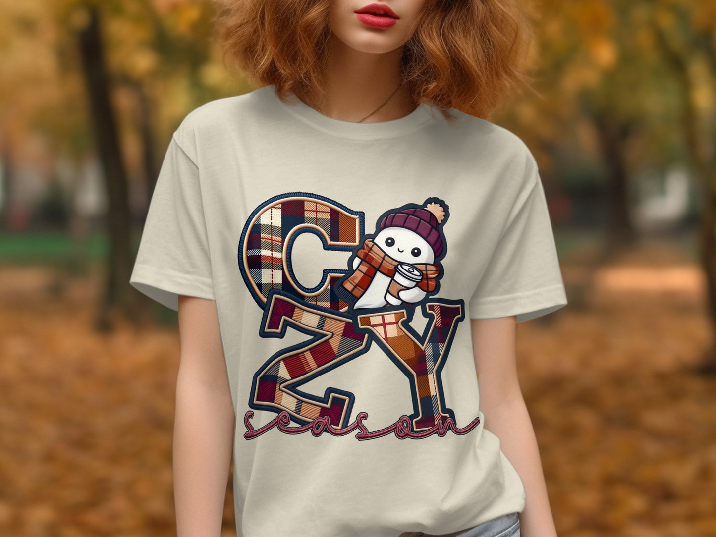 Cozy Autumn Theme Graphic Tee Shirt product type