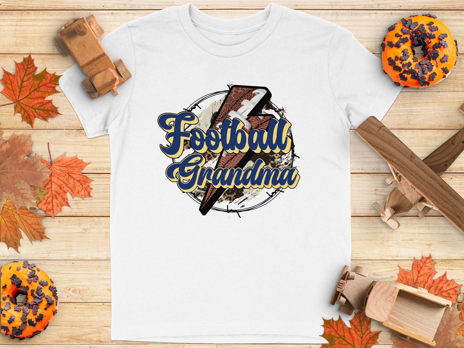 Football Grandma Graphic White T-Shirt product