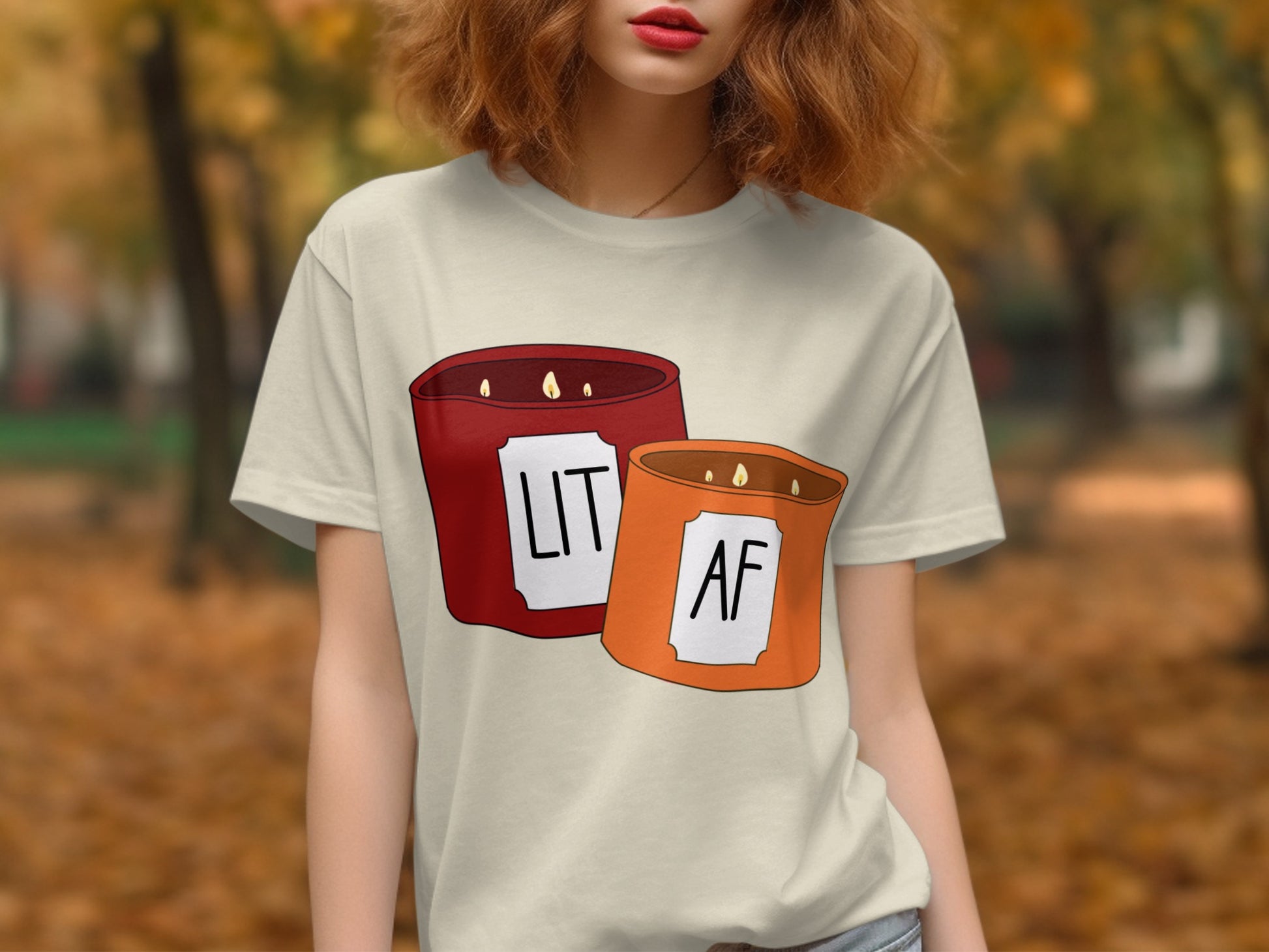Lit AF Candles Printed T-Shirt Casual Wear Product