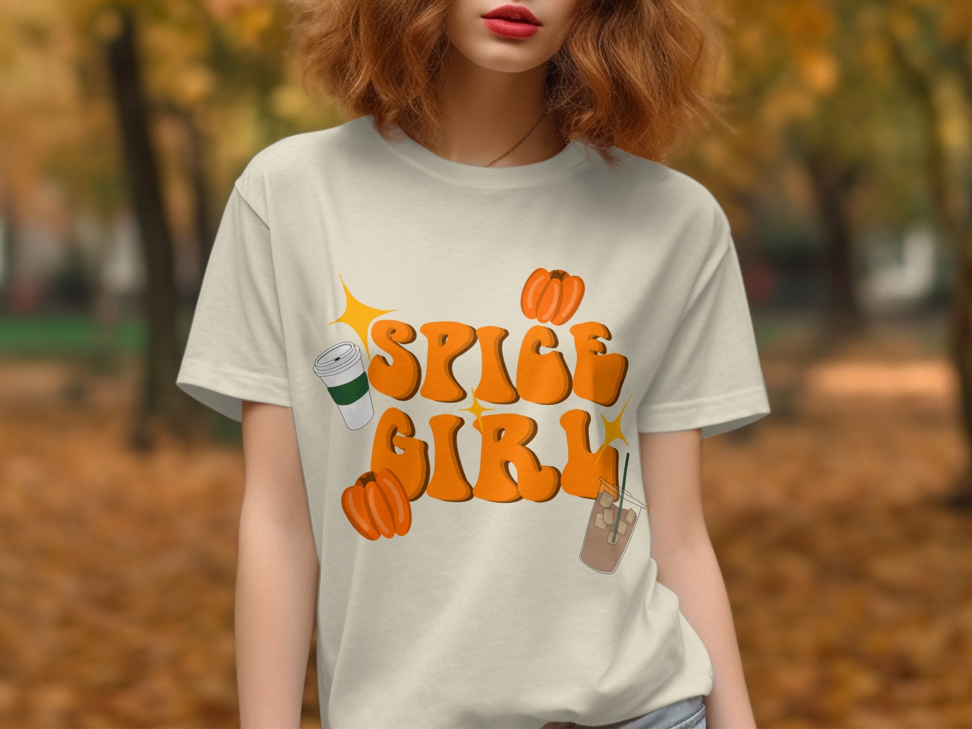 Spice Girl Halloween Pumpkins Coffee Graphic Tee product