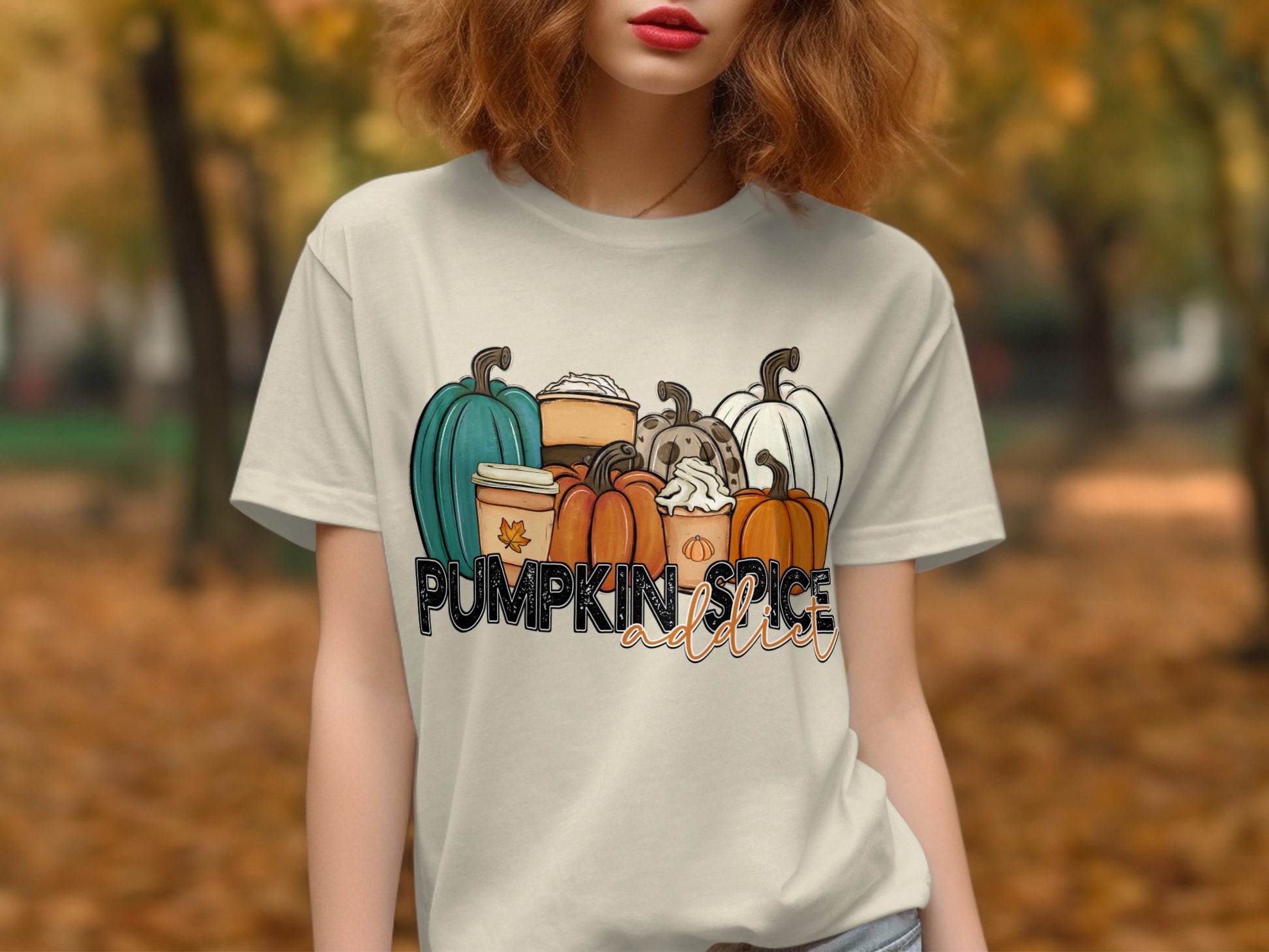 Pumpkin Spice Addict Fall Season Graphic t-shirt product