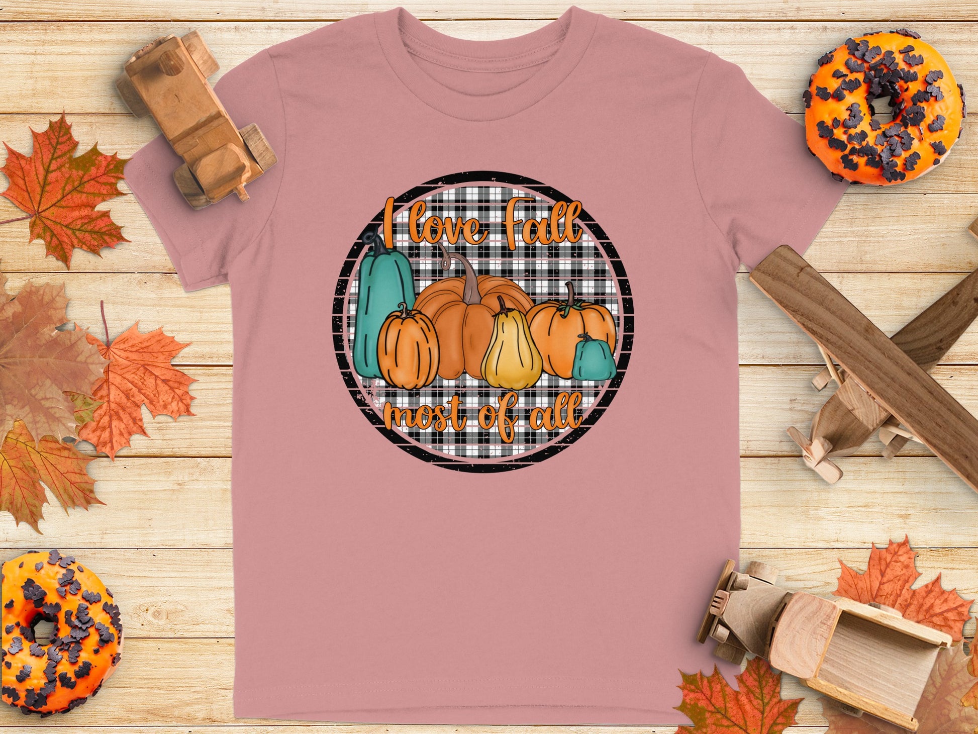 I Love Fall Most of All Pumpkins T-Shirt Product Type