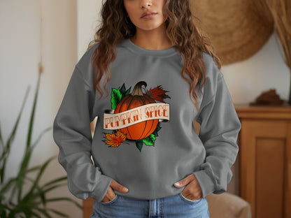 Pumpkin Spice Design Sweatshirt Fall Season Product
