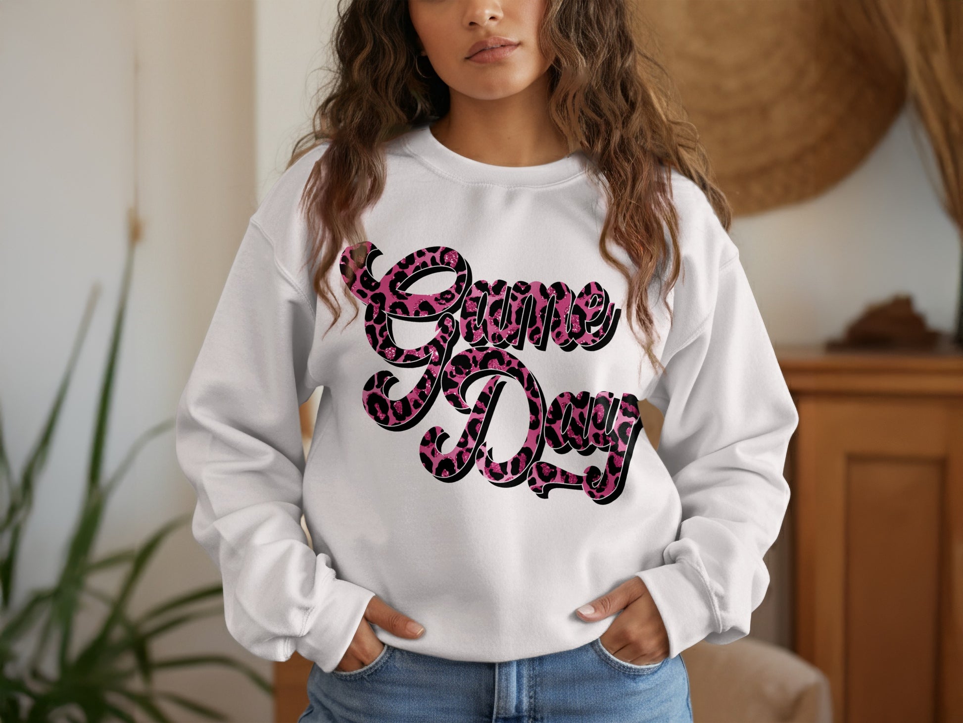 Game Day Leopard Print Lettering Sweatshirt product
