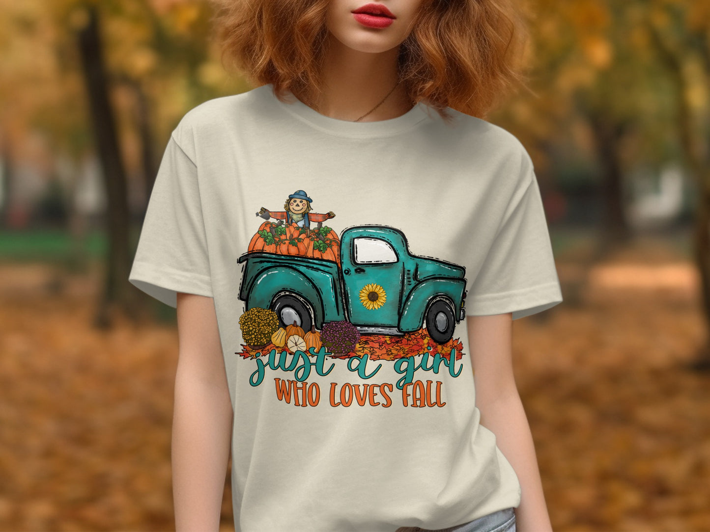 Just A Girl Who Loves Fall Graphic Shirt Product Type
