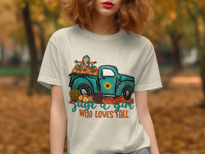 Just A Girl Who Loves Fall Graphic Shirt Product Type