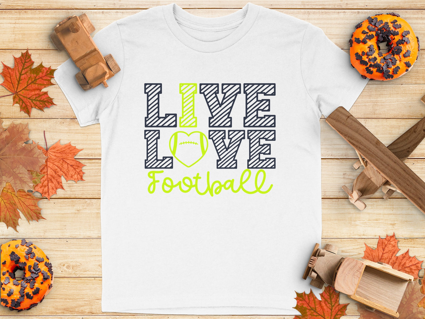 Live Love Football Graphic White T Shirt product
