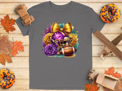 Cheerleader Bow Helmet and Flowers Graphic T-Shirt product type