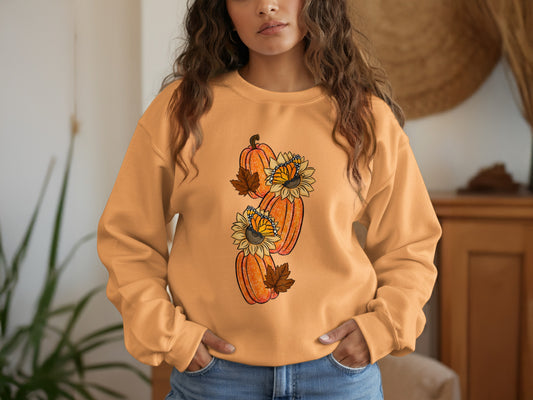 Pumpkin and Sunflower Autumn Sweatshirt product type