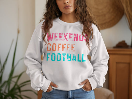 Weekends Coffee Football Printed Graphic Sweatshirt product type