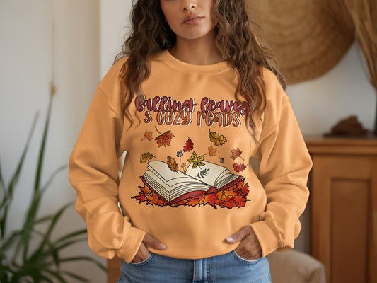 Falling Leaves Cozy Reads Graphic Sweatshirt product