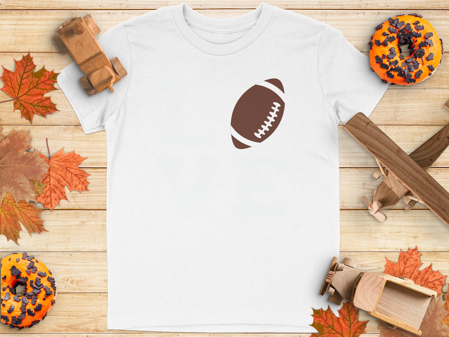 Football Themed Graphic White T-Shirt product type