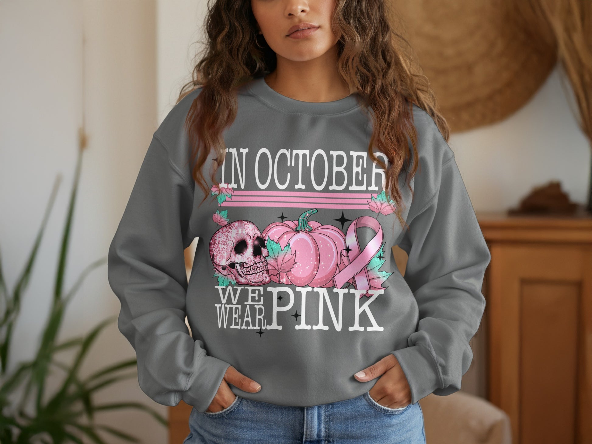 In October We Wear Pink Skull Pumpkin product type