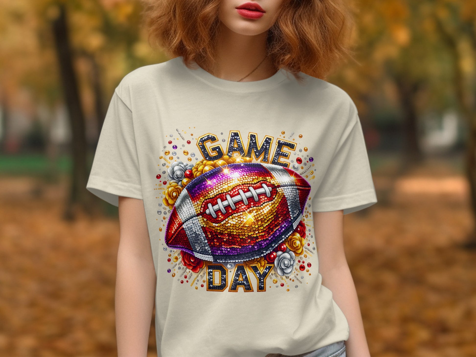 Game Day Football Rhinestone T-Shirt product type