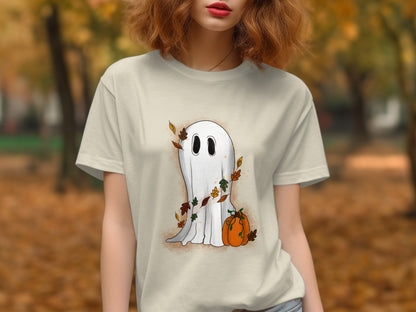 Cute Ghost and Pumpkin Autumn T-Shirt product