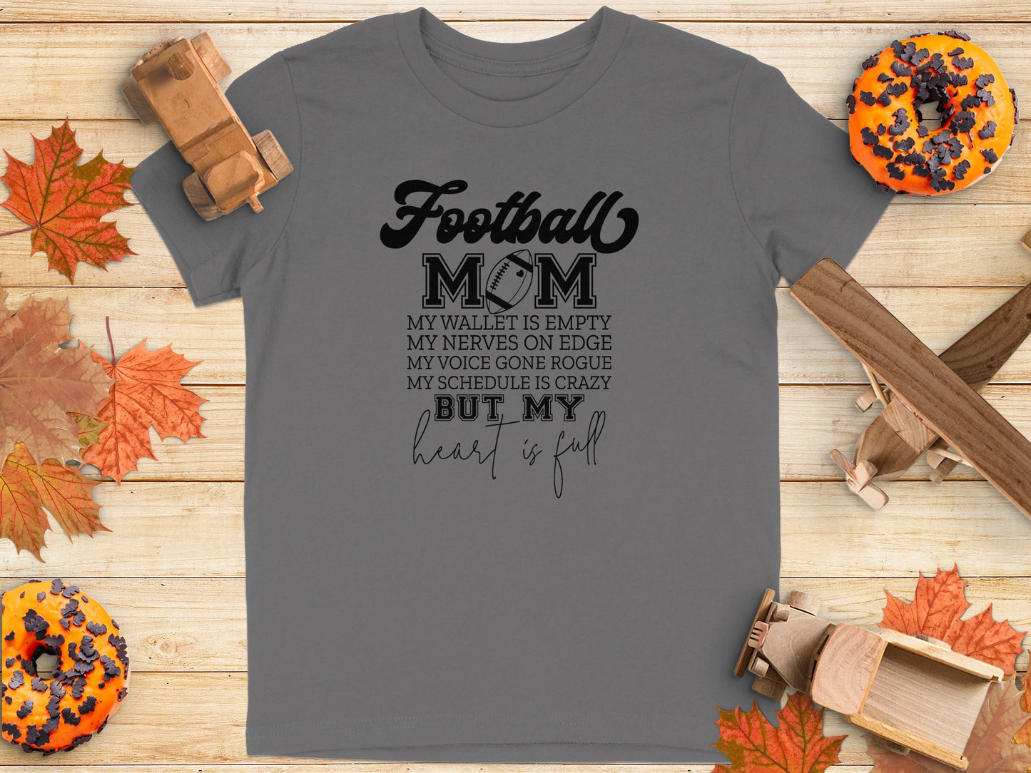 Football Mom Heart Full Schedule Crazy Shirt