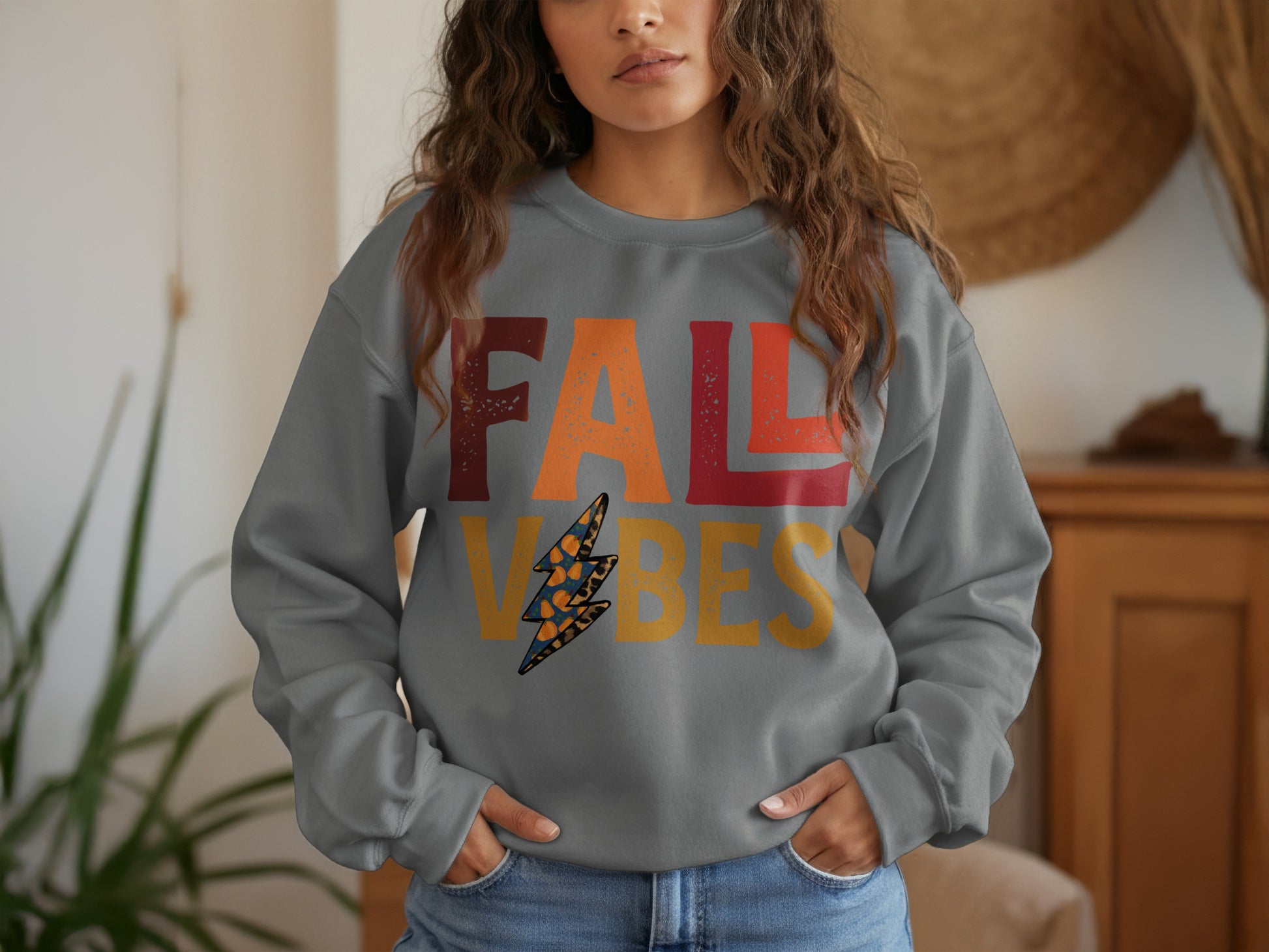 Fall Vibes Graphic Print Cozy Women's Sweatshirt product