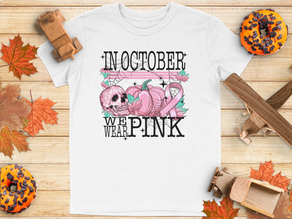 In October We Wear Pink Halloween T-Shirt product
