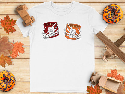 Spooky Skeleton Hands Holding Pumpkin T-Shirt product type