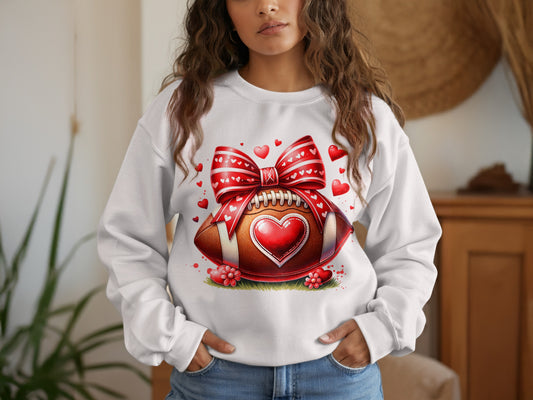 Heart Football and Bow Graphic Sweatshirt product type