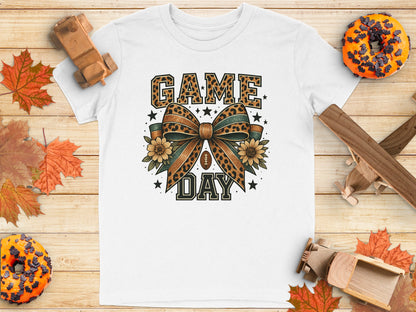 Game Day Bow Floral Football White Shirt product