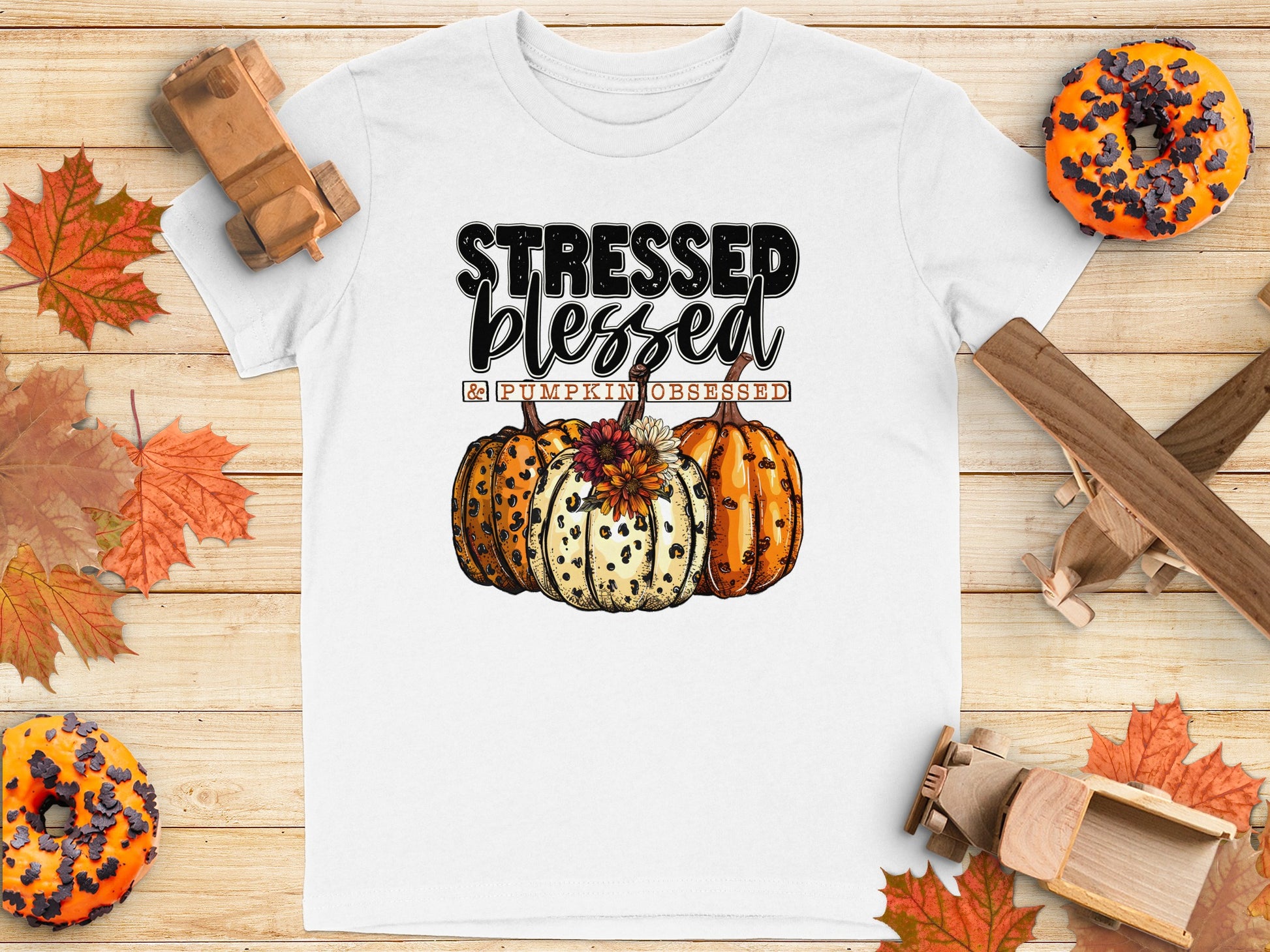 Stressed Blessed Pumpkin Obsessed Fall Shirt product