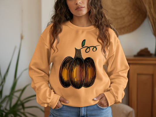 Cozy Fall Season Pumpkin Design Sweatshirt product type