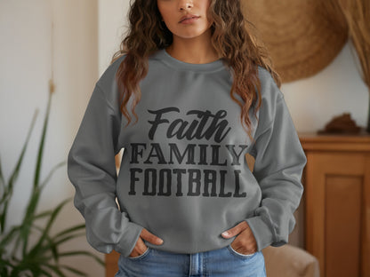 Faith Family Football Graphic Sweatshirt Product