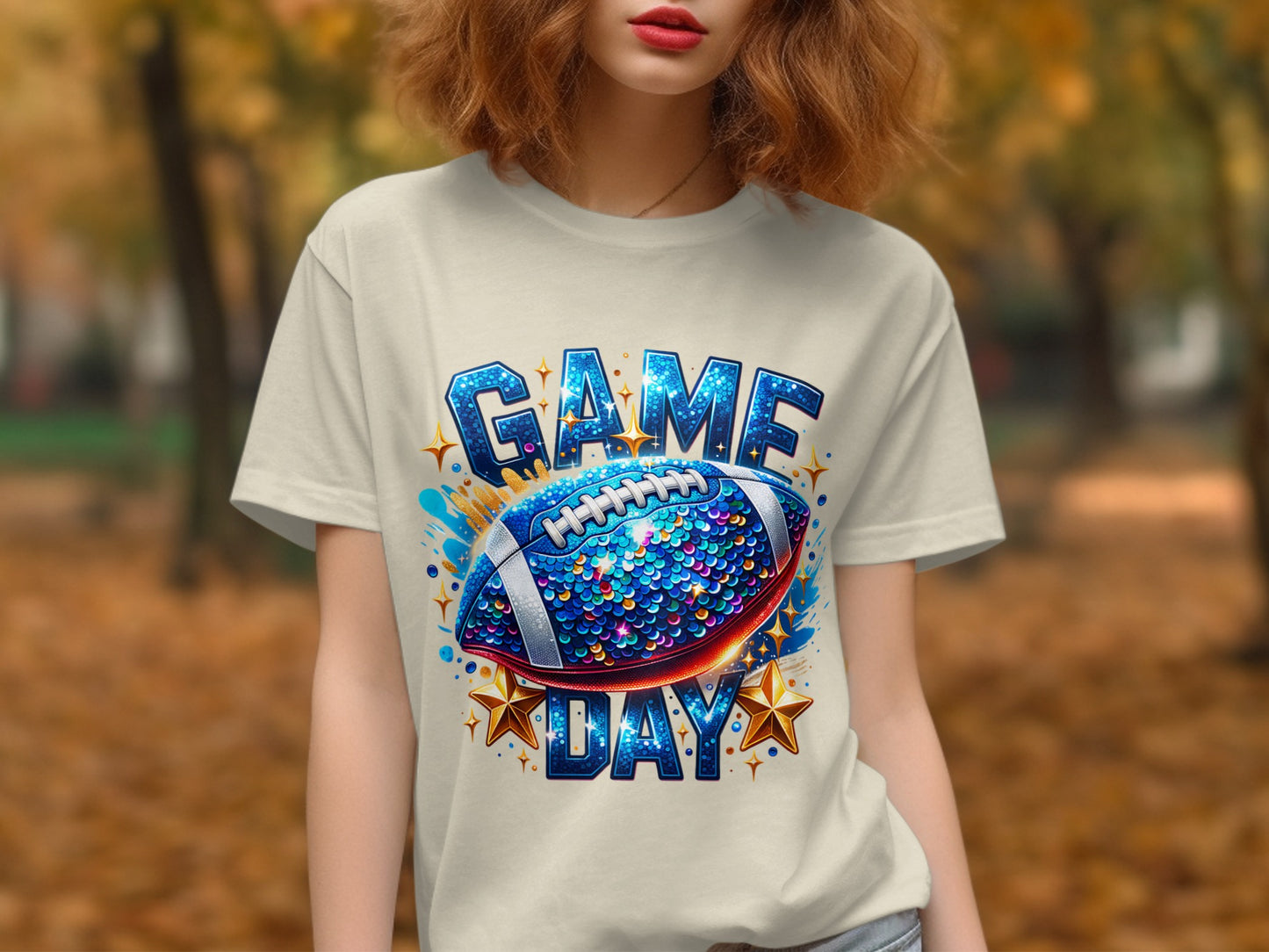 Game Day Sequin Football T-Shirt product type