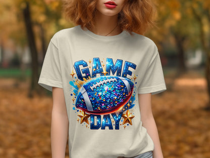 Game Day Sequin Football T-Shirt product type