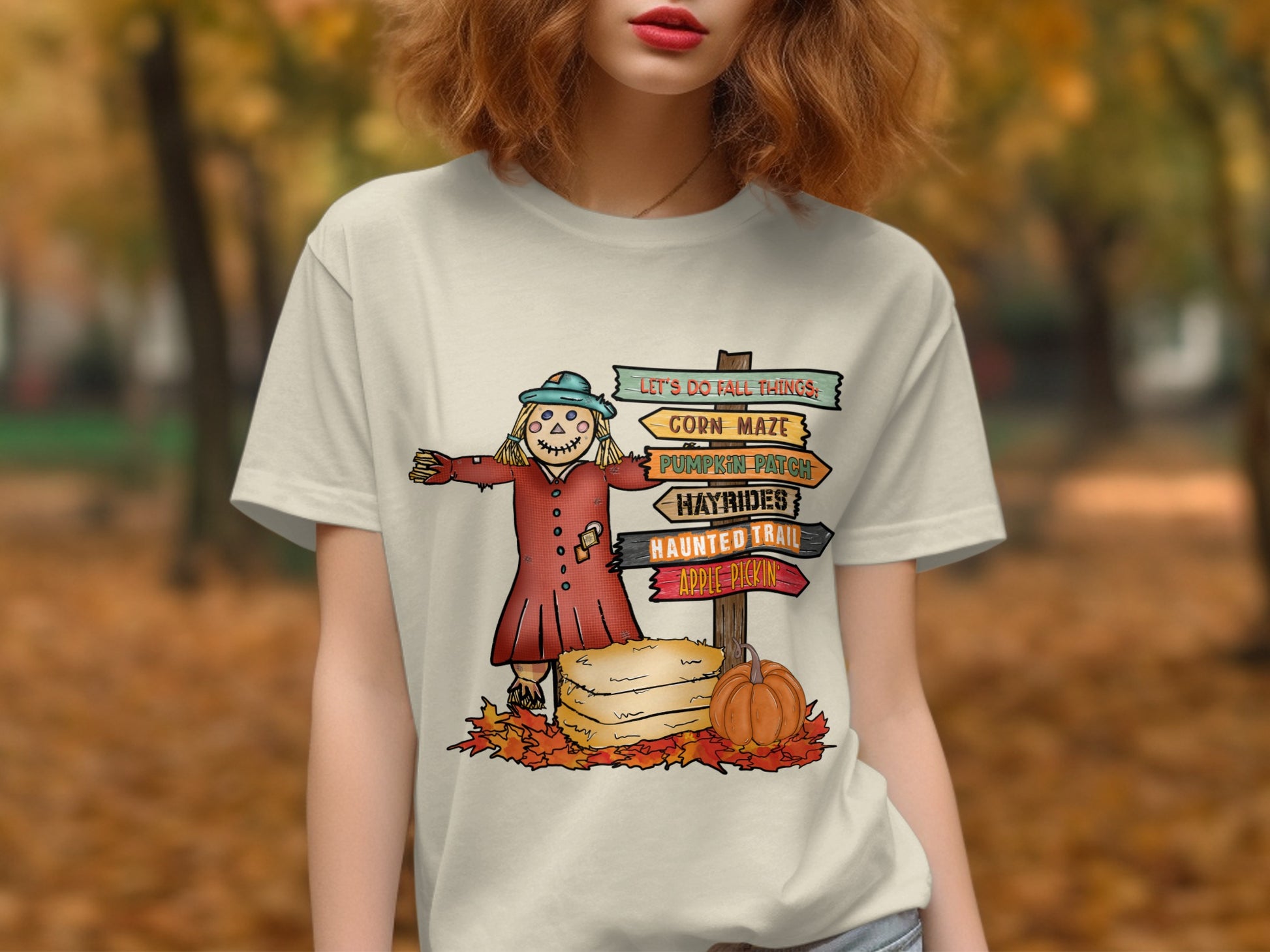 Autumn Scarecrow T Shirt Halloween Themed Holiday product