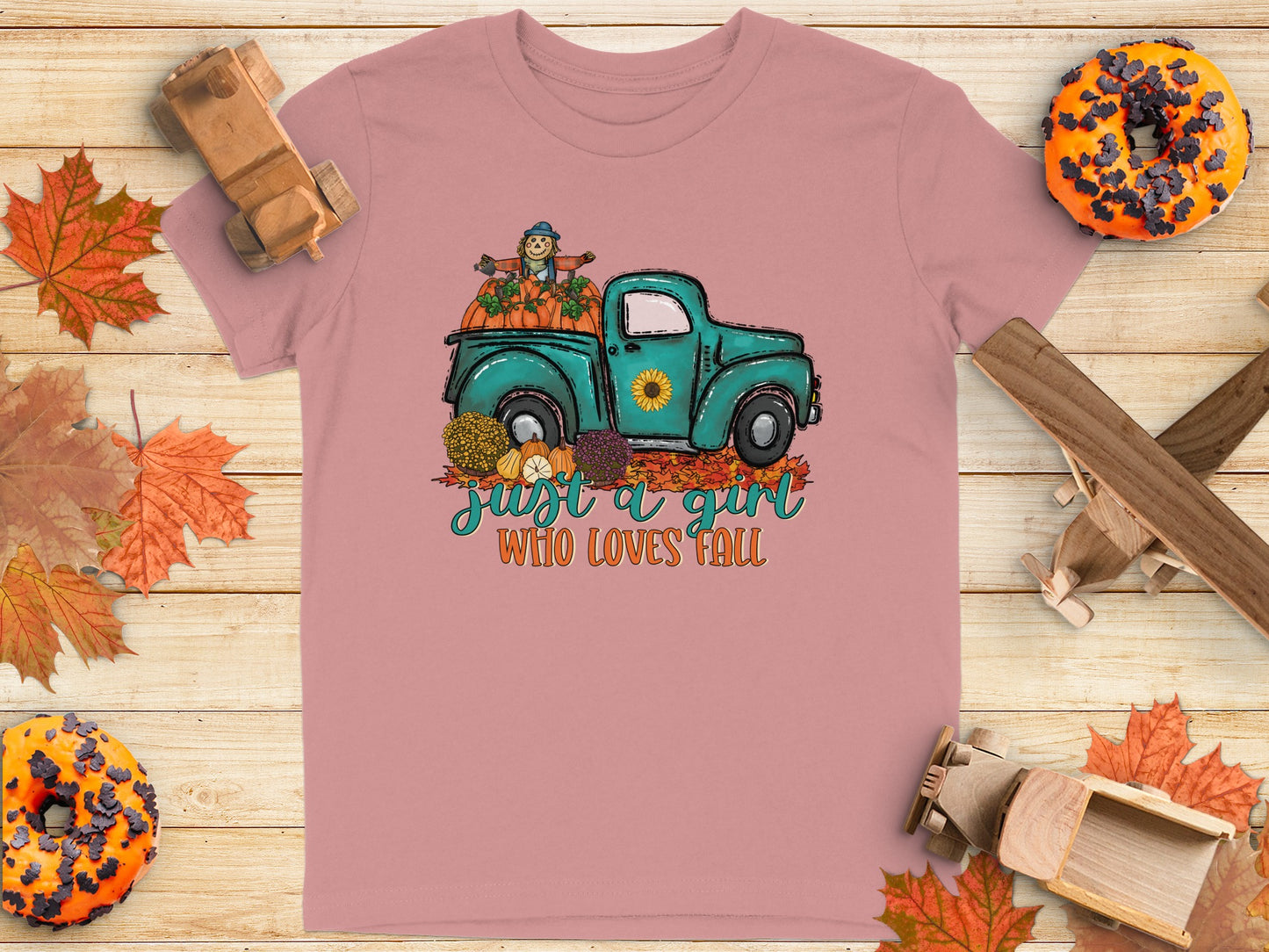 Just A Girl Who Loves Fall Truck Pumpkin Shirt product